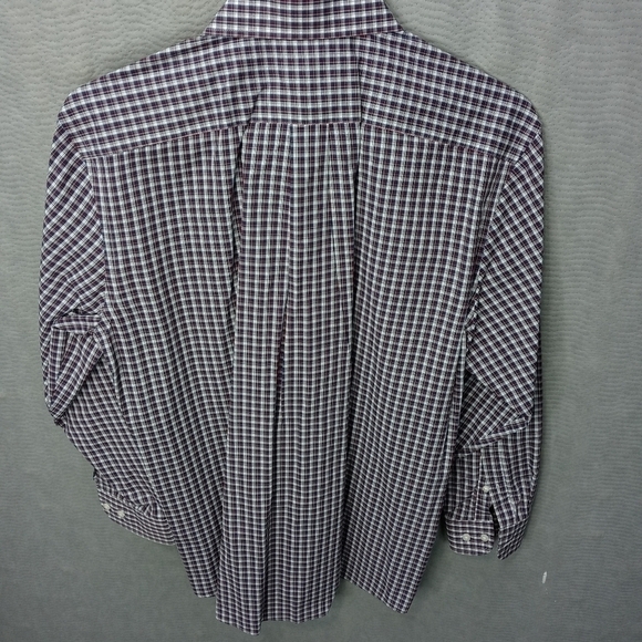 Stafford travel men's long sleeve red gray button - Picture 5 of 6